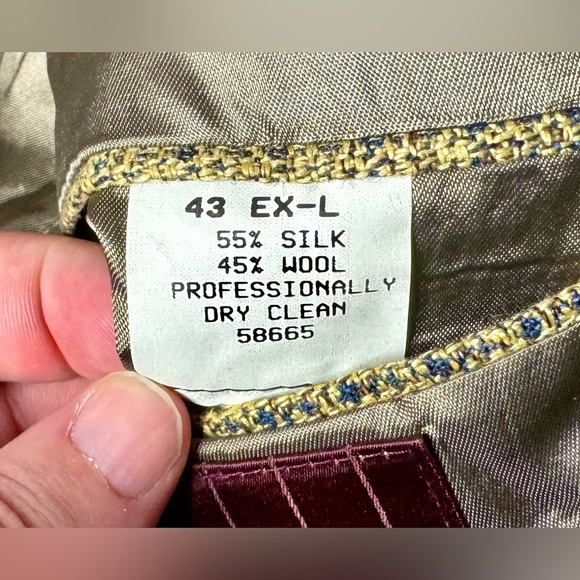 Vintage Nordstrom Men's Silk Wool Light Brown Tweed Blazer 43L - Picture 11 of 11